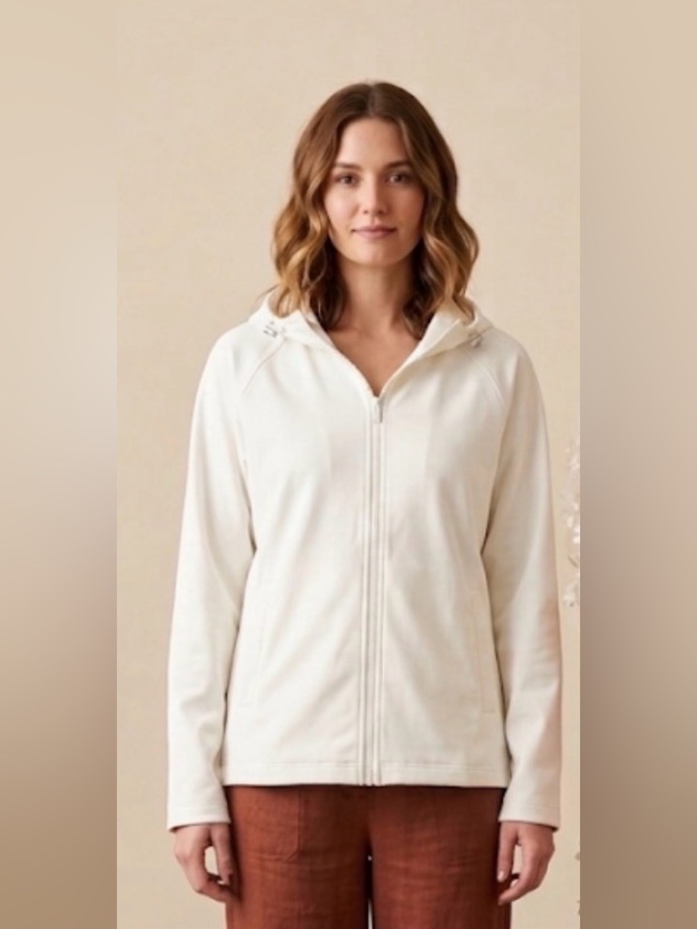 32 Degrees Cream Hooded Zip-Up Jacket NWT